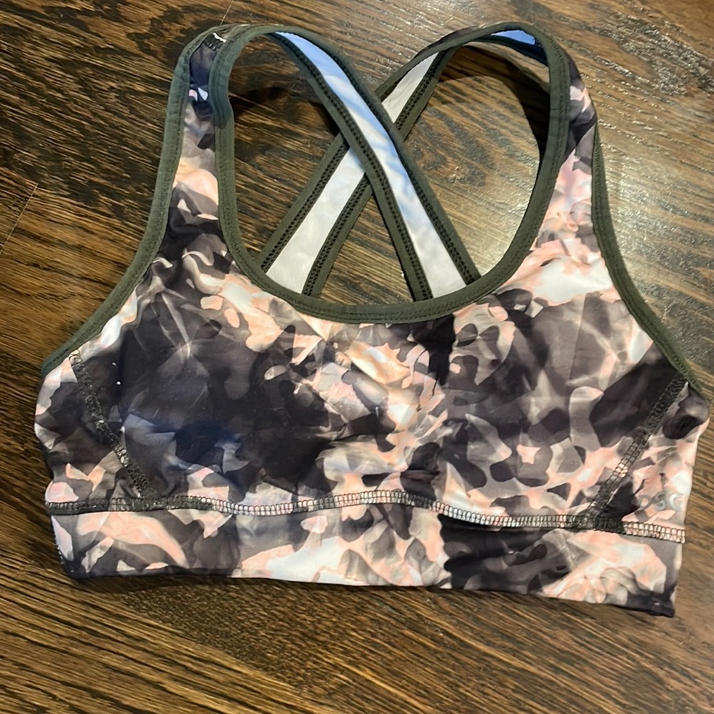Green,Pink, and White Dicks Sporting goods Sports bra with padding!